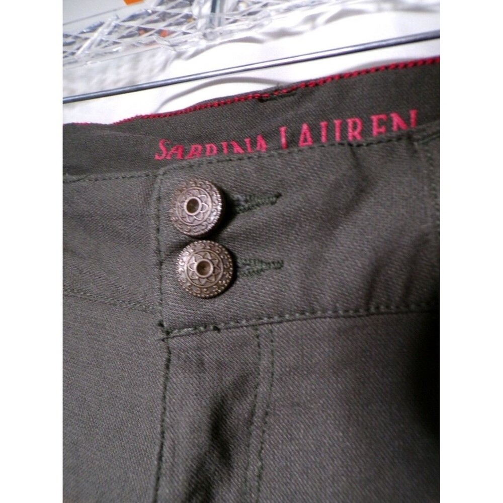 Sabrina Lauren Women's Skinny Pants Size 10 Olive Green Stretch - Picture 3 of 7